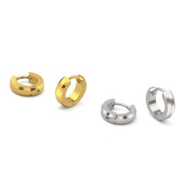 TB055 Bông tai titan khoen tròn nhỏ vát cạnh dành cho bé