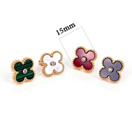 TB062 Bông tai nữ titan Van Cleef size 15mm