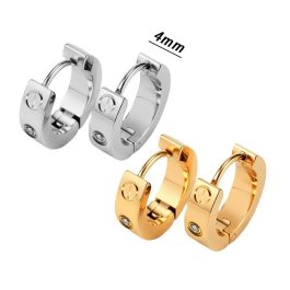 TB096 Bông tai titan cartier khoen tròn