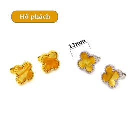 TB287 Bông tai titan van cleef nền màu hổ phách