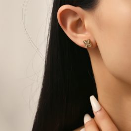 TB304 Bông tai nữ titan hoa 4 cánh