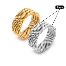 TC006 Nhẫn titan kiểu lưới bảng 8mm