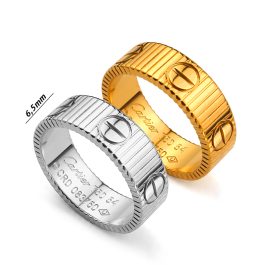 TC049 Nhẫn titan cartier sọc ngang