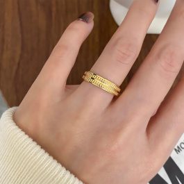 TC190 Nhẫn titan thời trang bánh răng