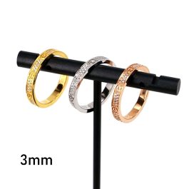 TC303 Nhẫn titan cariter bảng 3mm đính full kim