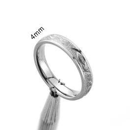 TC322 Nhẫn titan phun cát họa tiết bảng 4mm