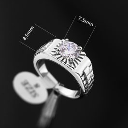 TC328 Nhẫn titan nam phong cách rolex màu thép