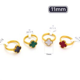 TC342 Nhẫn nữ titan hoa 4 cánh van cleef size 11mm