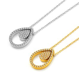 TN114 Dây chuyền nữ titan hình giọt nước đính full kim