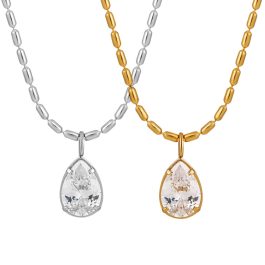 TN155 Dây chuyền titan bi trúc mặt hình giọt nước