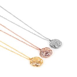 TN240 Dây chuyền titan mặt hoa hồng