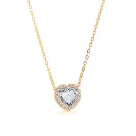 TN688 Dây chuyền nữ titan mặt hình trái tim – Giá sỉ màu vàng