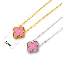 TN885 Dây chuyền titan van cleef nền hồng size 13mm