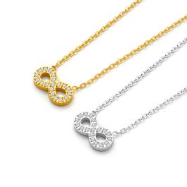 TN892 Dây chuyền titan mặt hình vô cực đính full kim