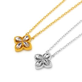 TN896 Dây chuyền titan mặt hình hoa 4 cánh đính đá