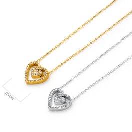 TN898 Dây chuyền nữ titan mặt hình trái tim đính full kim