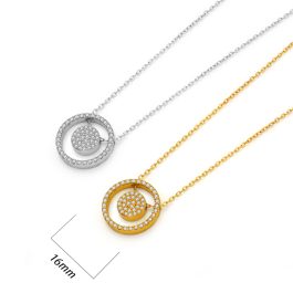 TN899 Dây chuyền nữ titan mặt hình tròn đính full kim