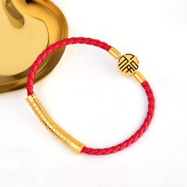 TV139 Vòng tay titan da đỏ chạm tâm kinh