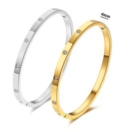 TV145 Vòng tay titan cartier bảng 4mm