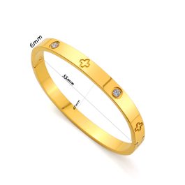 TV232 Vòng tay nữ titan van cleef bảng 6mm