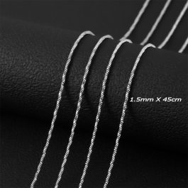 D003 Dây chuyền nữ inox kiểu mì vuông xoắn