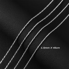 D003 Dây chuyền nữ inox kiểu mì vuông xoắn