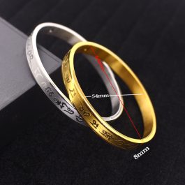 LN124 Vòng tay nam Titan CHÚ OM MANI PADME HUM