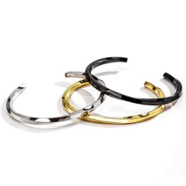 LN140 Vòng tay nam titan chữ C xoắn