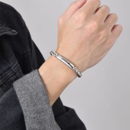 LN157 Lắc tay titan nam Titan 6mm khóa ống tròn