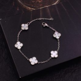 TA146 Lắc tay titan hoa 4 cánh van cleef loại bông nhỏ 11mm