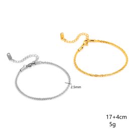 TA220 Lắc tay titan dây xoắn trơn không phụ kiện