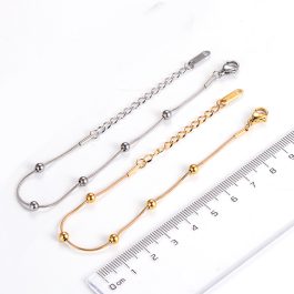 TA244 Lắc tay titan dây mì tròn kết bi cách điệu