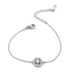 TA336 Lắc tay titan mặt tròn đính full kim