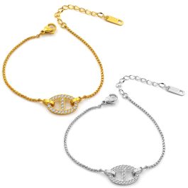 TA338 Lắc tay nữ titan mũi lợn full kim