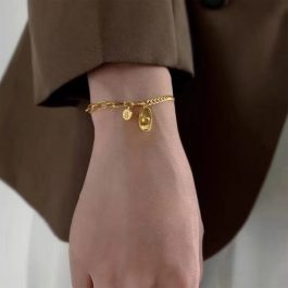 TA363 Lắc tay titan đồng tiền ngân lượng thỏi vàng