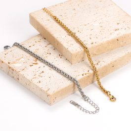 TA414 Lắc tay titan kiểu bông dừa xoắn trơn không phụ kiện