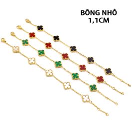 TA462 Lắc tay titan hoa 4 cánh van cleef loại bông nhỏ 1,1cm