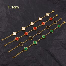 TA462 Lắc tay titan hoa 4 cánh van cleef loại bông nhỏ 1,1cm