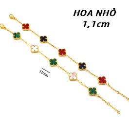 TA464 Lắc tay nữ titan hoa 4 cánh Van Cleef loại bông nhỏ 11mm