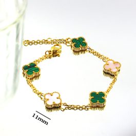 TA464 Lắc tay nữ titan hoa 4 cánh Van Cleef loại bông nhỏ 11mm