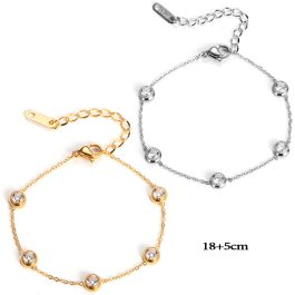 TA647 Lắc chân titan 5 viên đá cách điệu