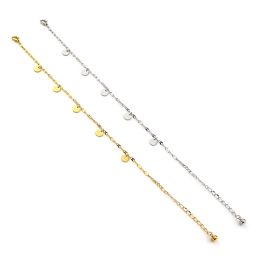 TA667 Lắc chân titan thời trang mặt tròn lucky cách điệu