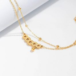 TA683 Lắc chân nữ titan 2 tầng 5 đồng tiền 18KGP