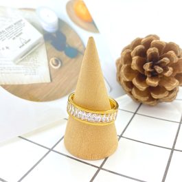 TC003 Nhẫn nữ titan đính full đá hình chữ nhật