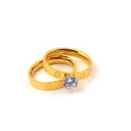 TC079 Set 2 chiếc nhẫn thời trang Cartier hột cao