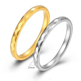 TC163 Nhẫn titan bảng nhỏ 2mm cắt cạnh kim cương