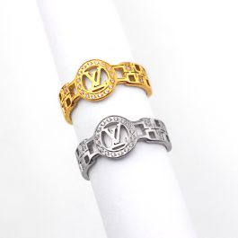 TC216 Nhẫn nữ titan thời trang họa tiết LV