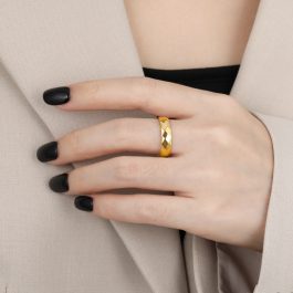 TC280 Nhẫn nữ titan cắt cạnh kim cương, inox cao cấp