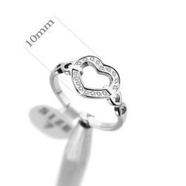 TC346 Nhẫn nữ titan trái tim đính full kim tấm