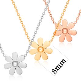 TN044 Dây chuyền titan mặt 1 bông hoa cúc 8mm